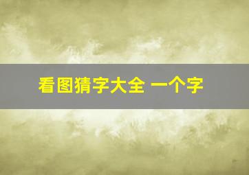 看图猜字大全 一个字